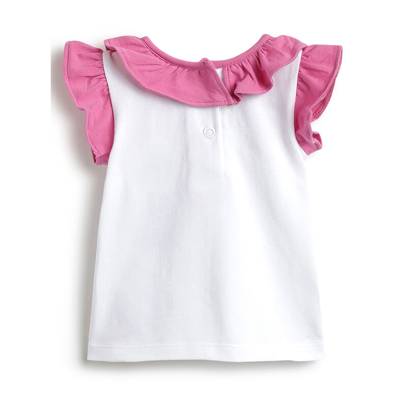 Girls Dark Pink Short Sleeve T-shirt with Leggings image number 1